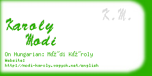 karoly modi business card